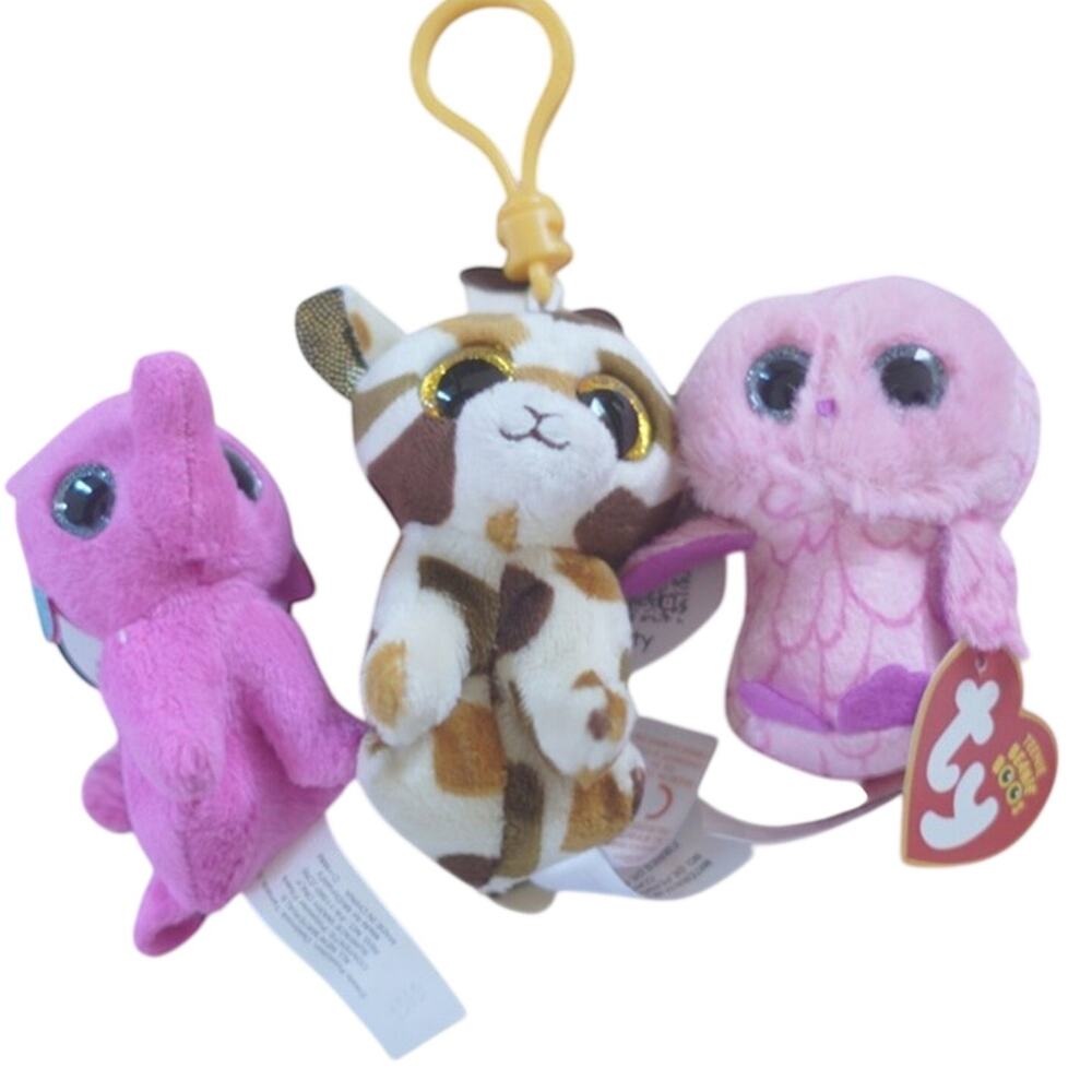 TY Beanie Boos Plush Lot of 3 – Peanut, Spellie & Sissy – Big Eye Collectibles